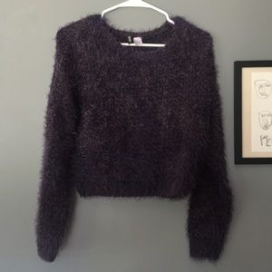 Fuzzy navy sweater